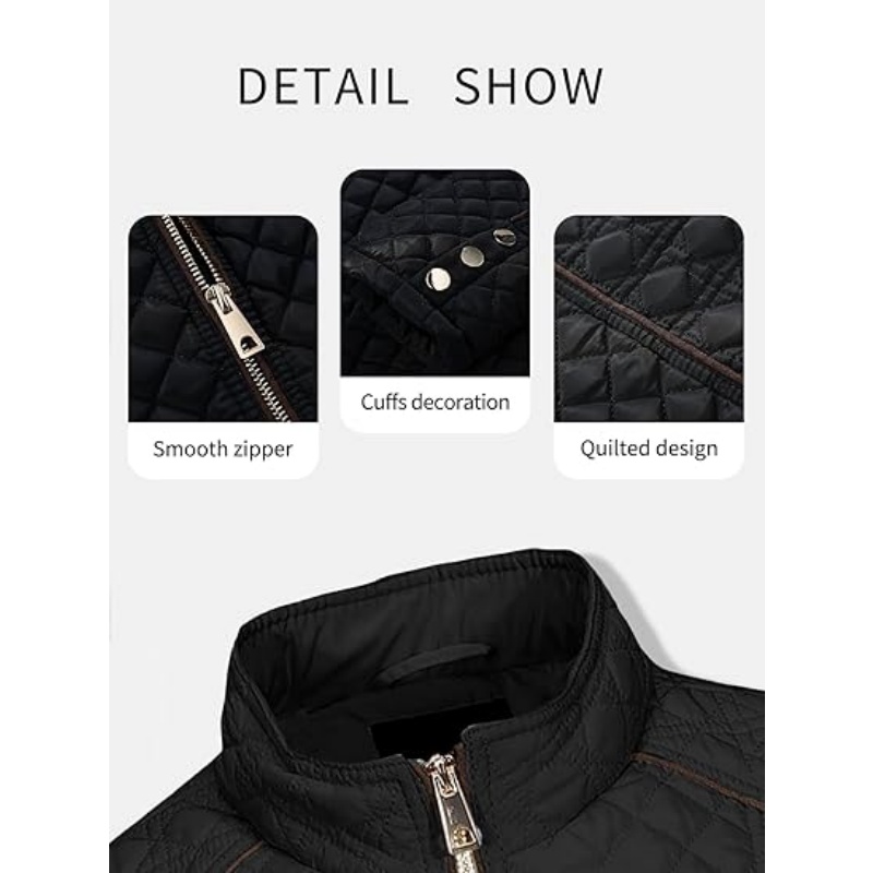 Women's Stand Collar Lightweight Quilted Puffer Jacket