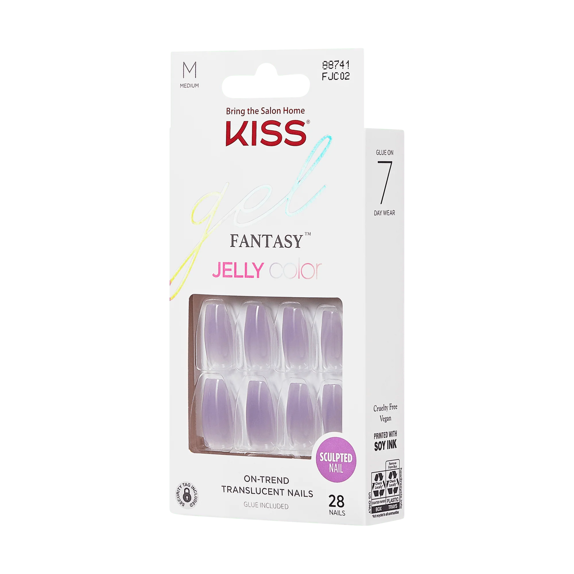 KISS Gel Fantasy Jelly Color Press On Glue Nails - Quince Jelly