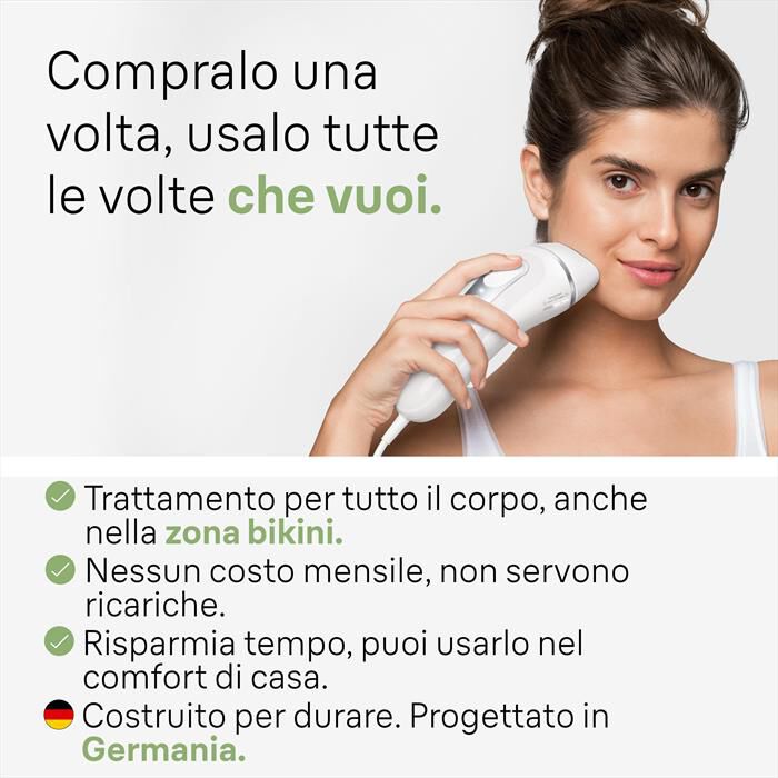 BRAUN - Epilatore LUCE PULSATA PL3020-BIANCO/GRIGIO