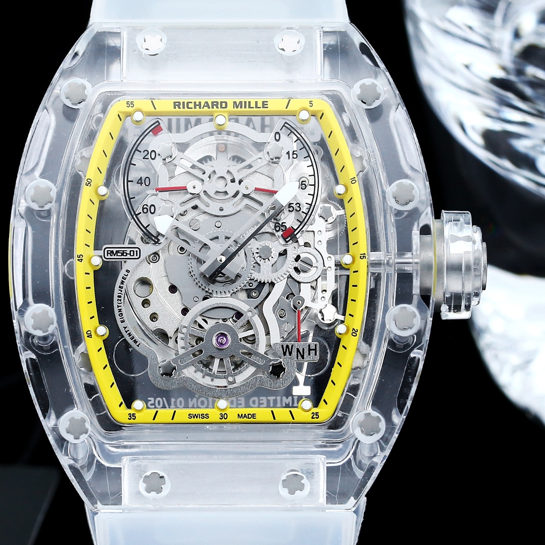 【7A Quality】Best Swiss Replica Richard Mille RM56-01 Transparent Glass Case Watch – AAA Skeleton Dial