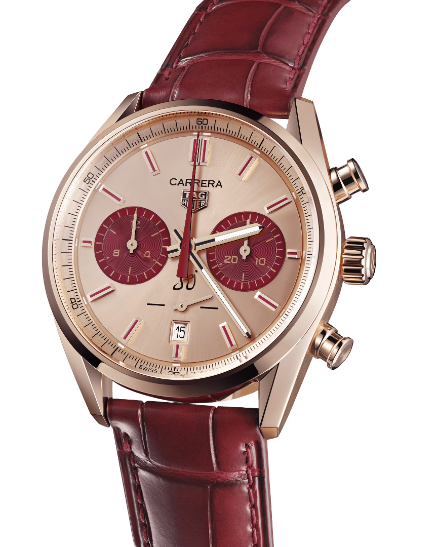 【7A Quality】TAG Heuer Carrera Chronograph Automatic 42 mm Gold 5N CBN2048.FC8323