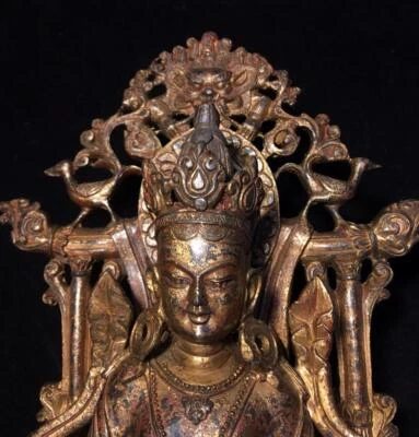 33CM Old Chinese Bronze Statue Buddha CK229