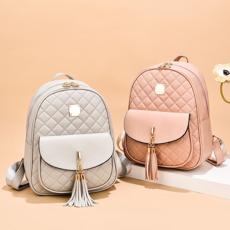 Quilted fashion summer backpack 3pcs set for women