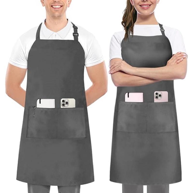 MORWEN 2 Pack Bib Apron, Adjustable with 2 Pockets