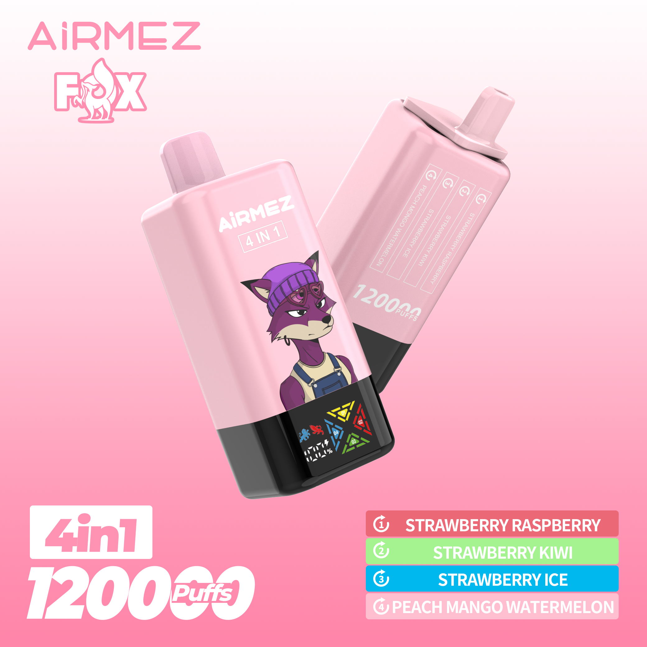 AIRMEZ FOX 120000 Puffs 4 IN 1 Rechargeable Prefilled Device
