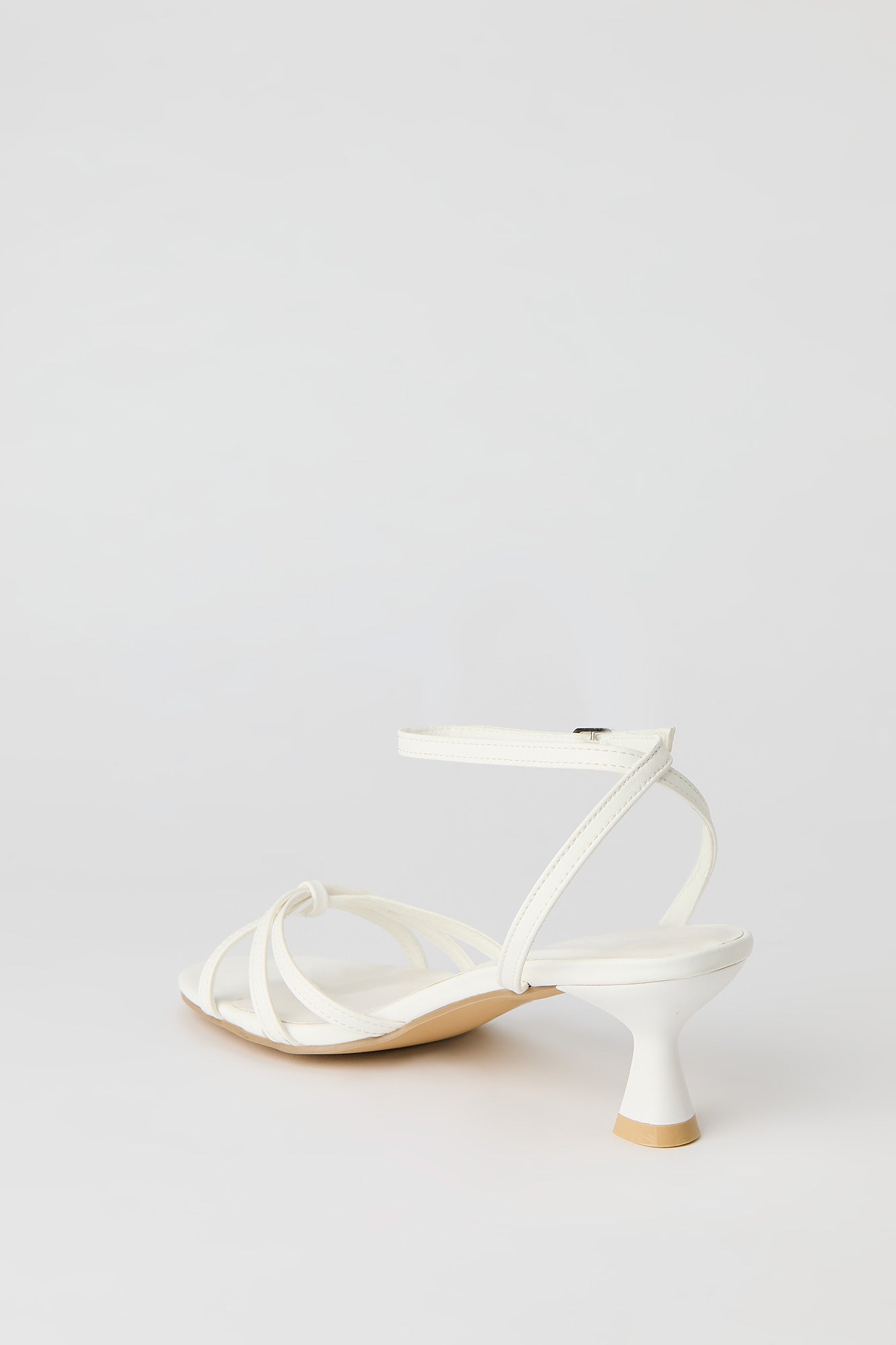 Faux Leather Strappy Kitten Heel