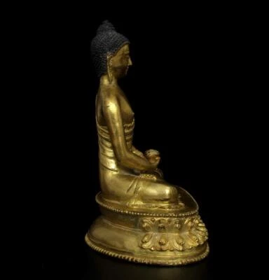 20CM Old Chinese Bronze Gilding Statue Buddha