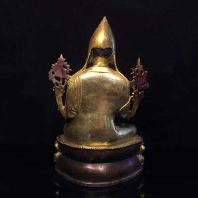 32CM Old Chinese Bronze Statue Buddha Q844