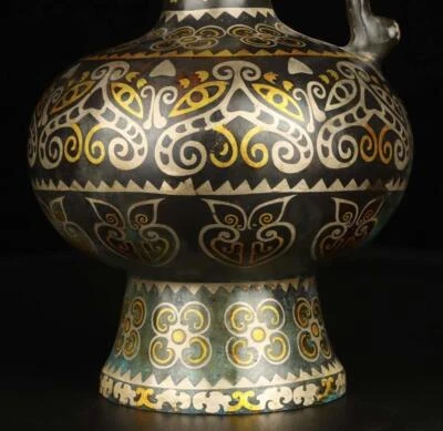 31CM Old Chinese Bronze Wine Pot w/ pattern N234