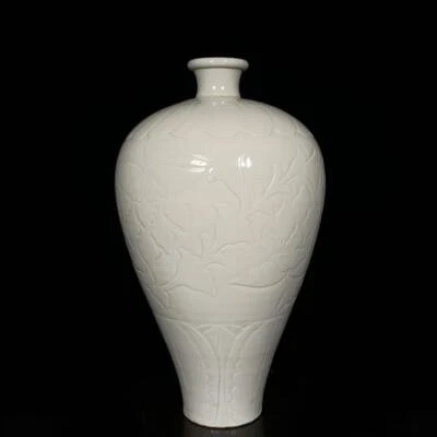 27.5CM Old Chinese Song Ding Yao Ding Kiln Vase w/flower CK285