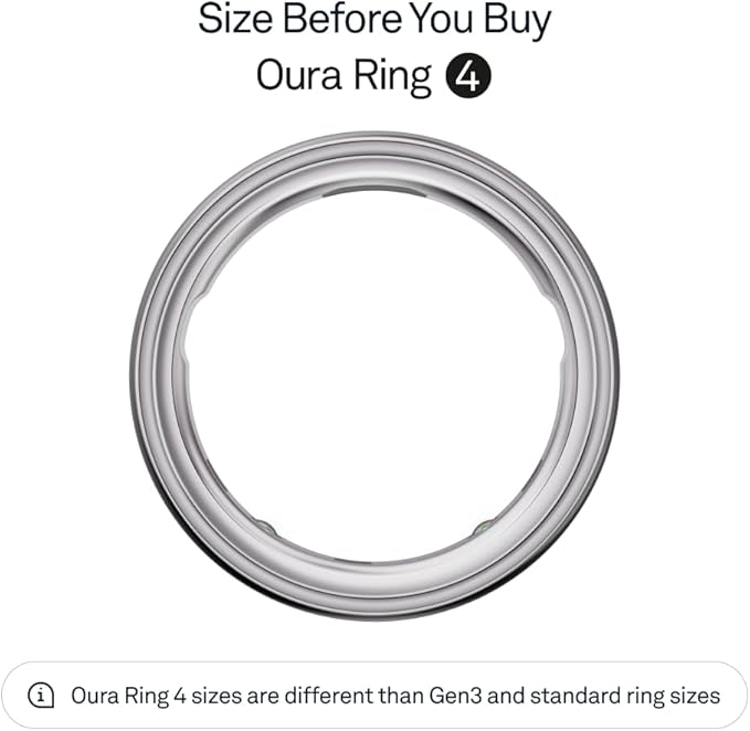 Smart Ring 4 - Silver - Size 8 - Size Before You Buy- 2S50