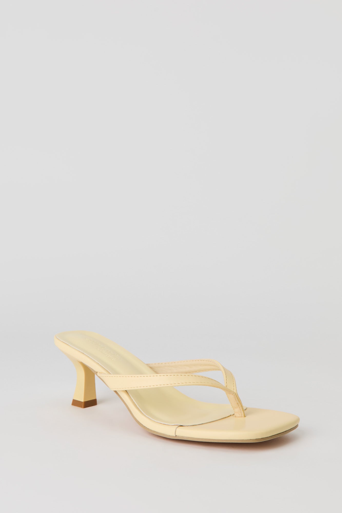 Faux Leather Thong Kitten Heel