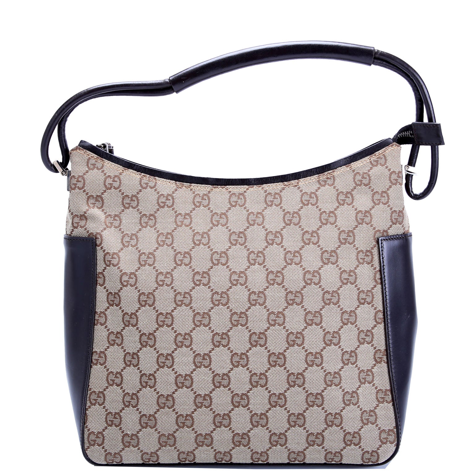 GUCCI 001-3766 GG Canvas Hobo Brown