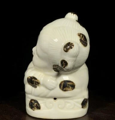 Old Chinese Song Ding Yao Ding Kiln Statue Pillow w/kid CK545