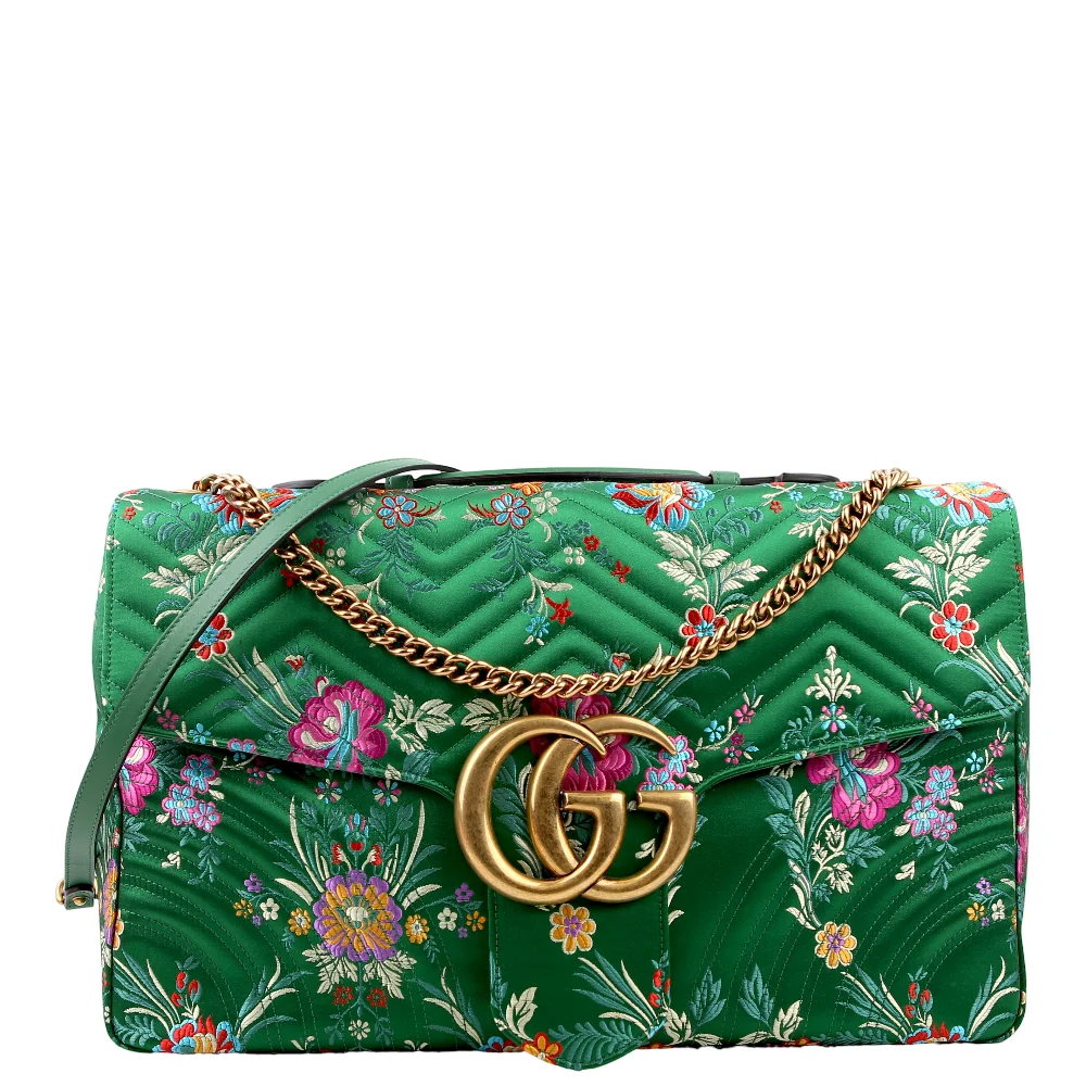 466448 Floral GG Marmont Maxi Green