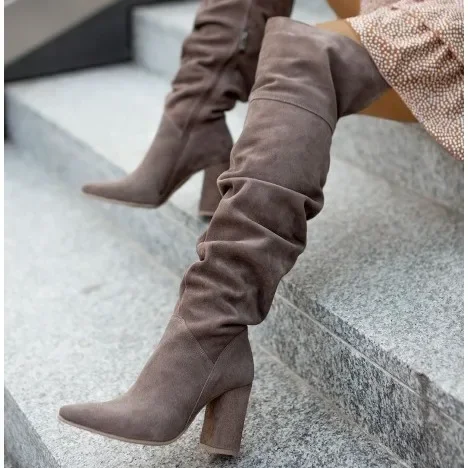 Women's Boots Autumn Winter Footwear Boots-Women Pointe Shoes Luxury Designer Sexy Thigh High Heels High Sexy Large Size P
