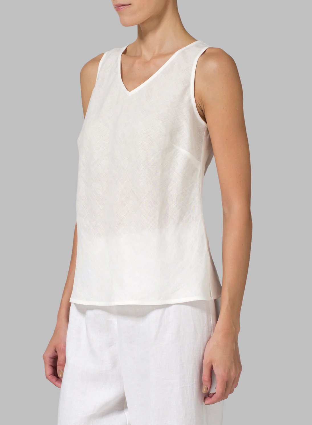 Cardigan Vest Cotton Linen White Vest