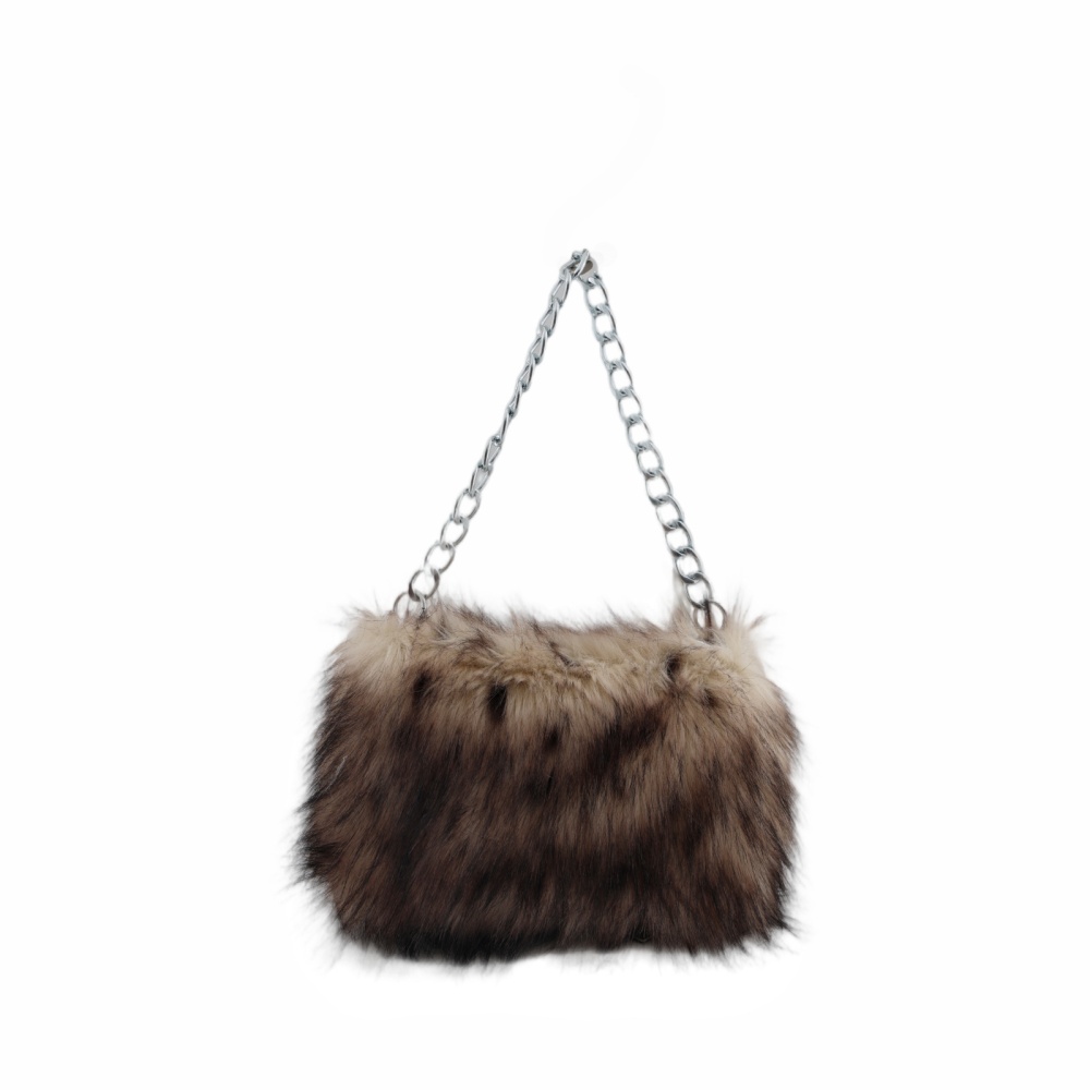 Plush leopard evening bag Asian style shoulder bag