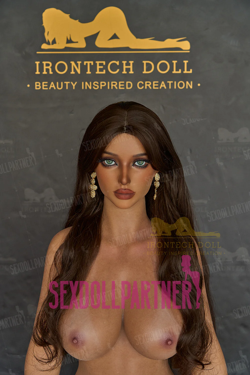 Irontechdoll Kalilah 5ft45/ 164cm B1 Head Dark Tanned Full Silicone Premium BDSM Female Sex Doll