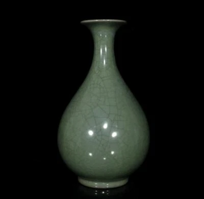 Fenghua Signed Old Chinese Ru Yao Ru Kiln Vase w/poem N407