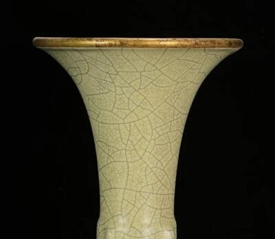 25CM Old Chinese Ge Yao Ge Kiln Flower Gu Vase N559