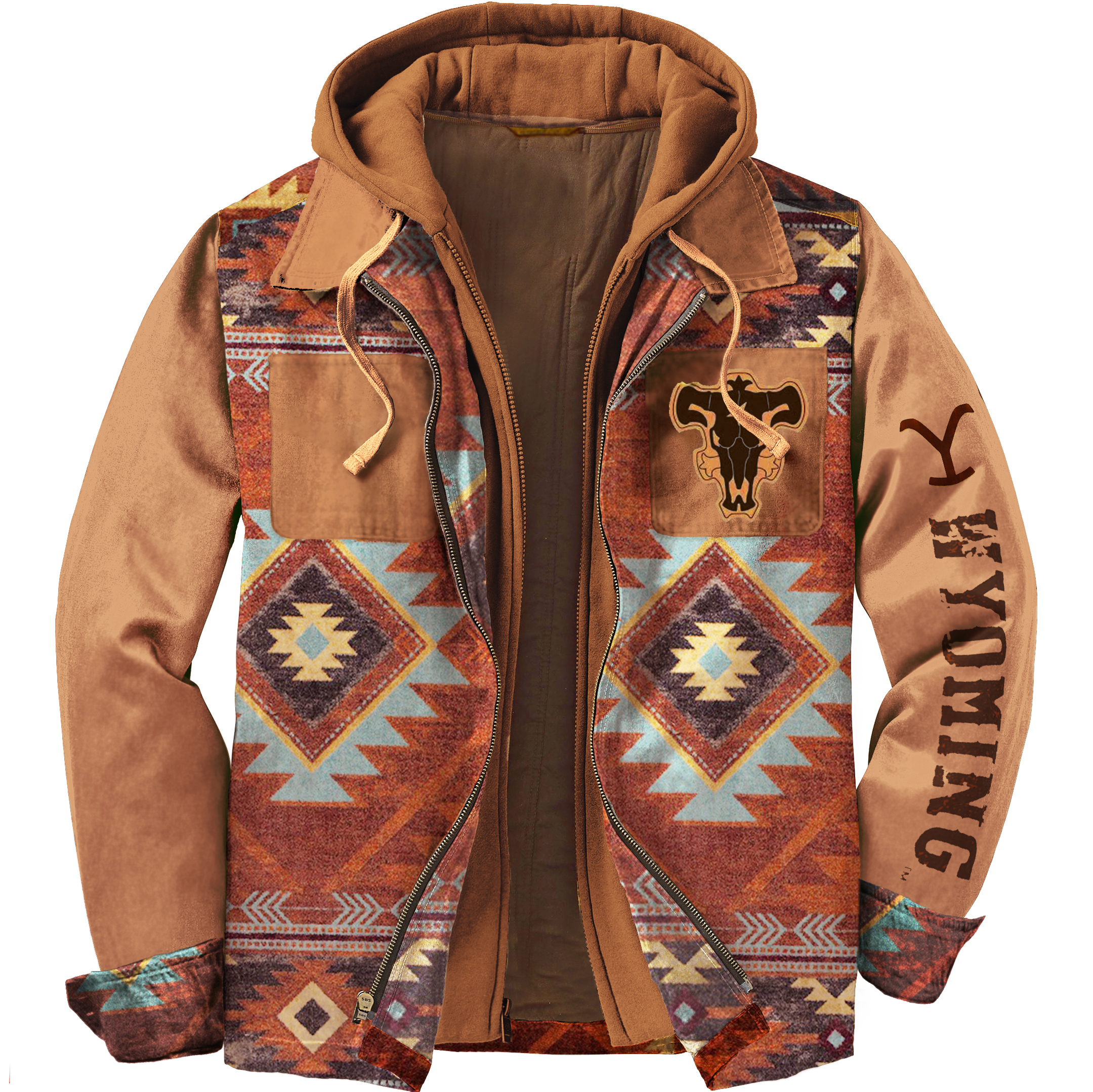 Men's Unisex Yellowstone Western Print Tribal Hooded Jacket