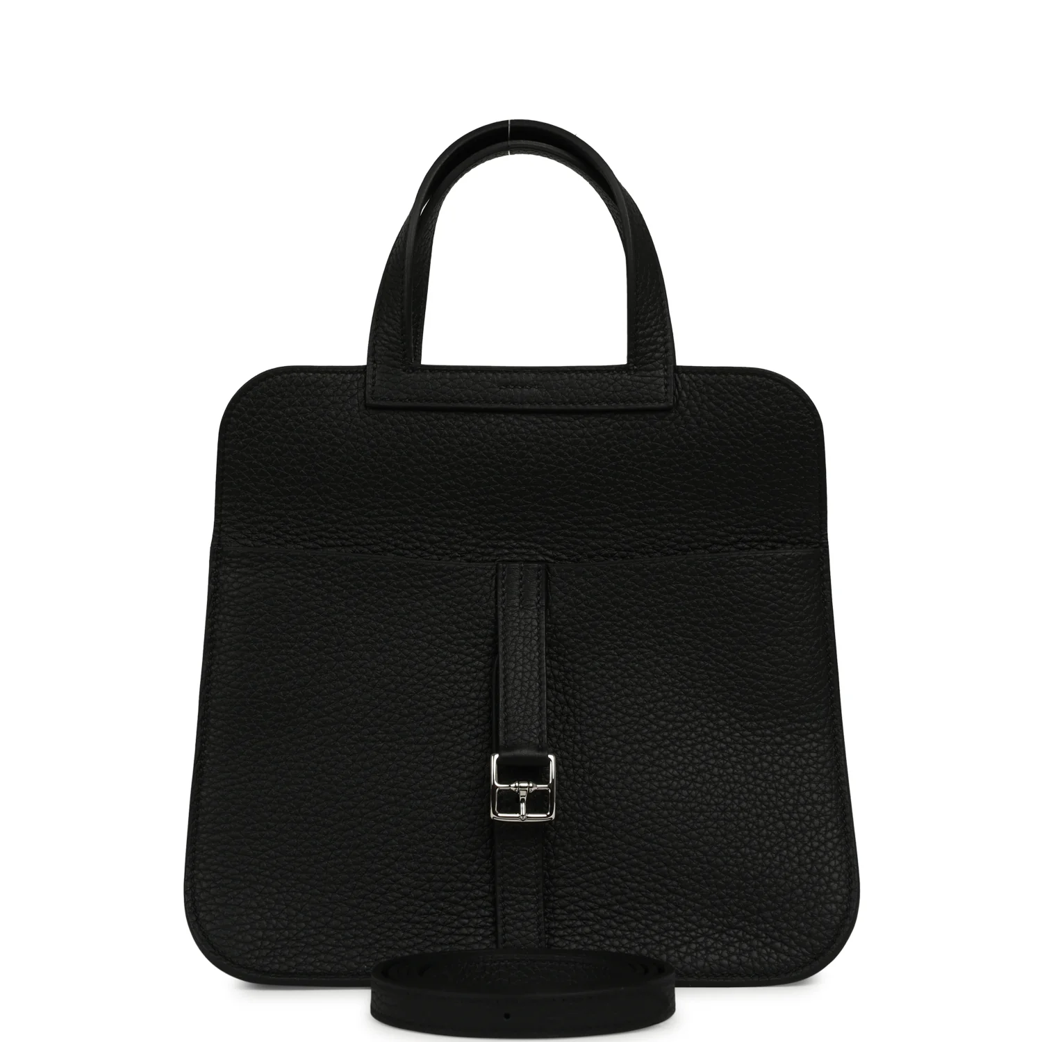 Hermes Halzan 25 Black Clemence Palladium Hardware