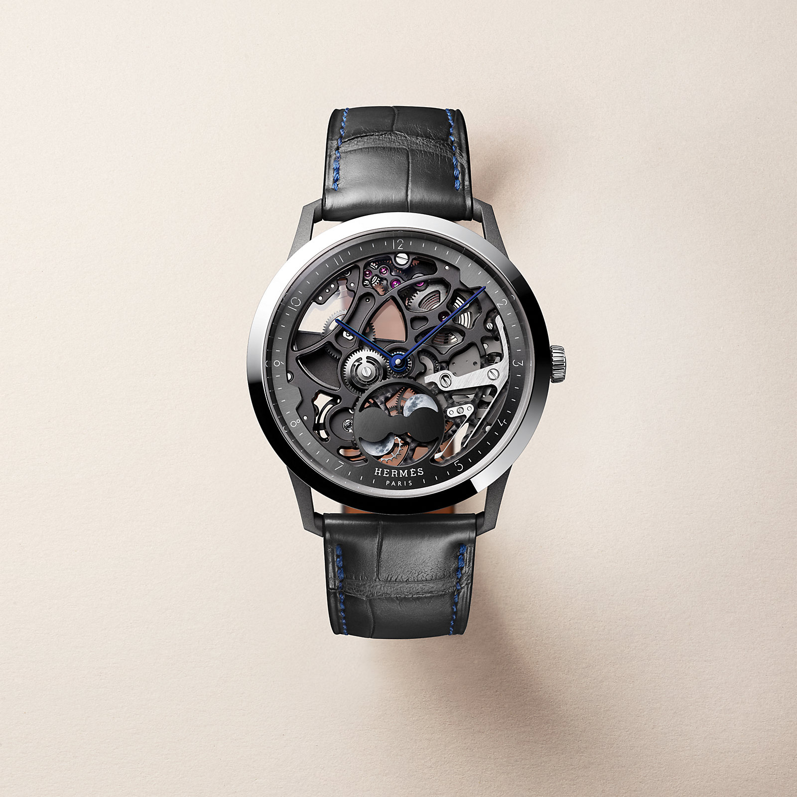 Slim d'Hermès Squelette Lune watch, 39.5 mm