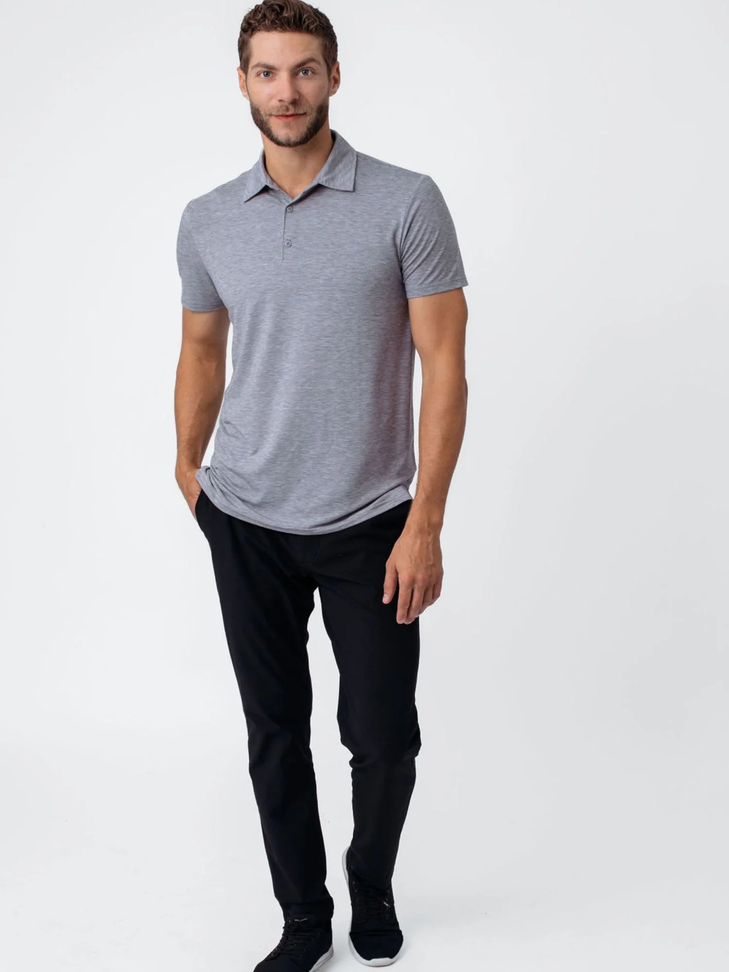 Heather Grey Performance Cool Polo