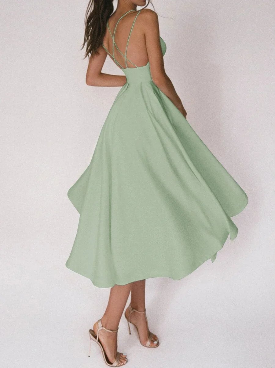 (💕SUMMER HOT SALE)💃Elegant strappy V-neck dress👗💐