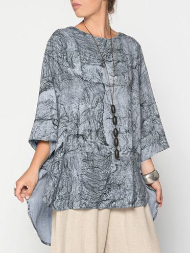 Marble Print Versatile Classic Top