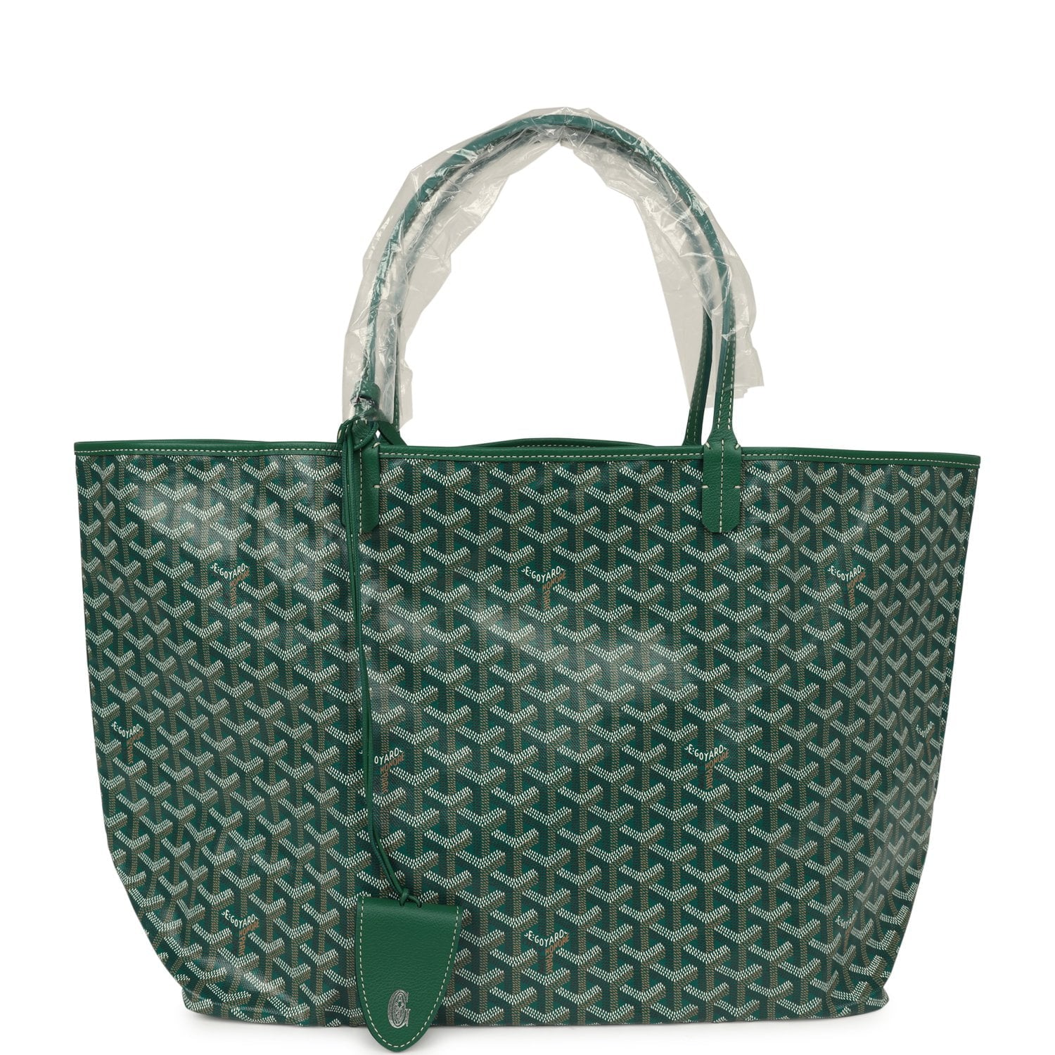 GOYARD Goyardine Green Saint Louis GM Tote Bag Palladium Hardware