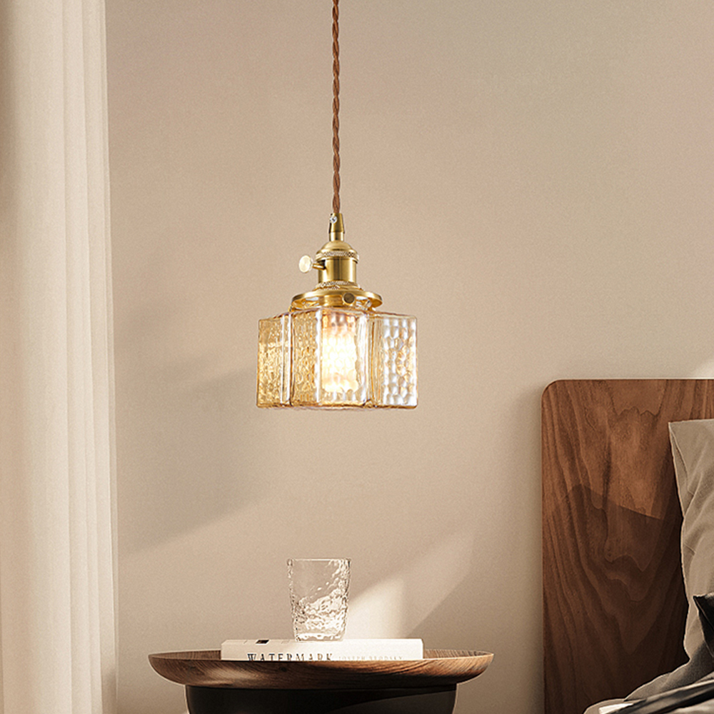 Vintage Glass Clear Dining Room Pendant Light