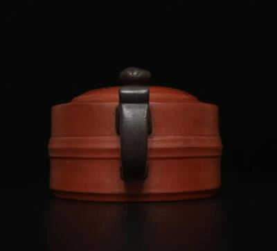 Zhou Guizhen Signed Chinese Handmade Yixing Zisha Teapot w/bamboo