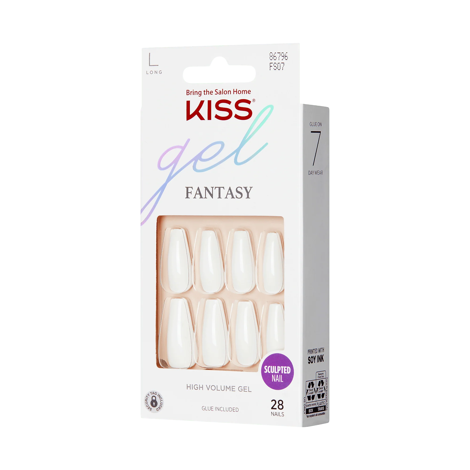 KISS Gel Fantasy Press On Glue Nails - True Color