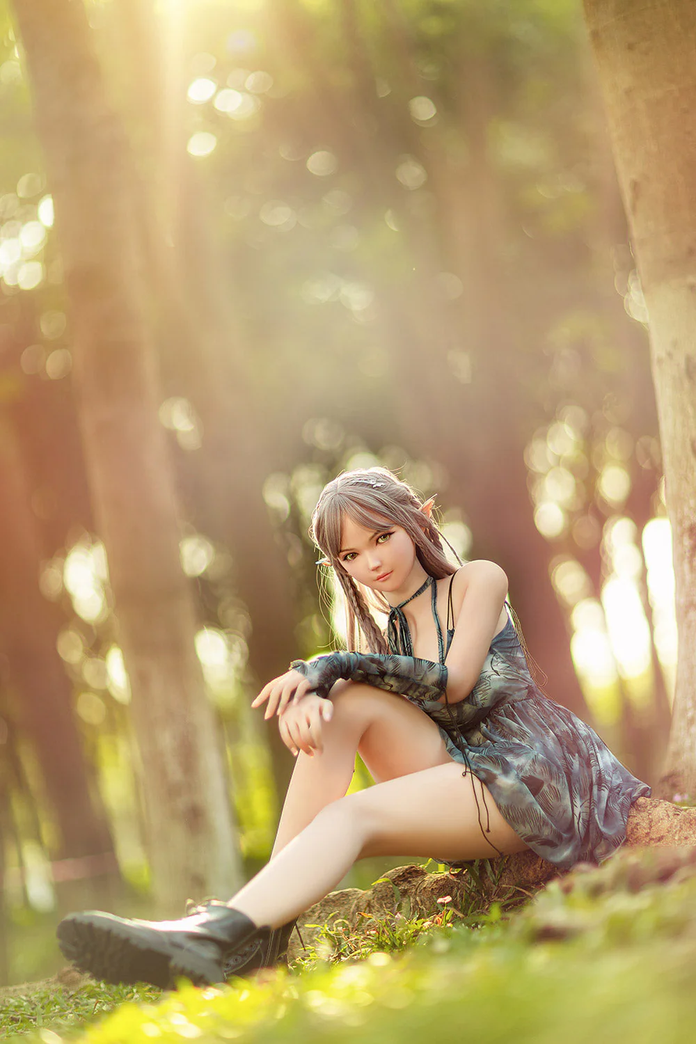 US Stock - RIDMII Aggie Unique Design 5ft34/ 163cm App-Controlled Silicone Head + TPE Full Body ELF Lovely Hentai Sex Doll