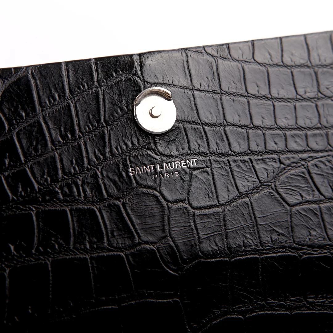 Kate Tassel Satchel Medium Croc Embossed 354119 Black