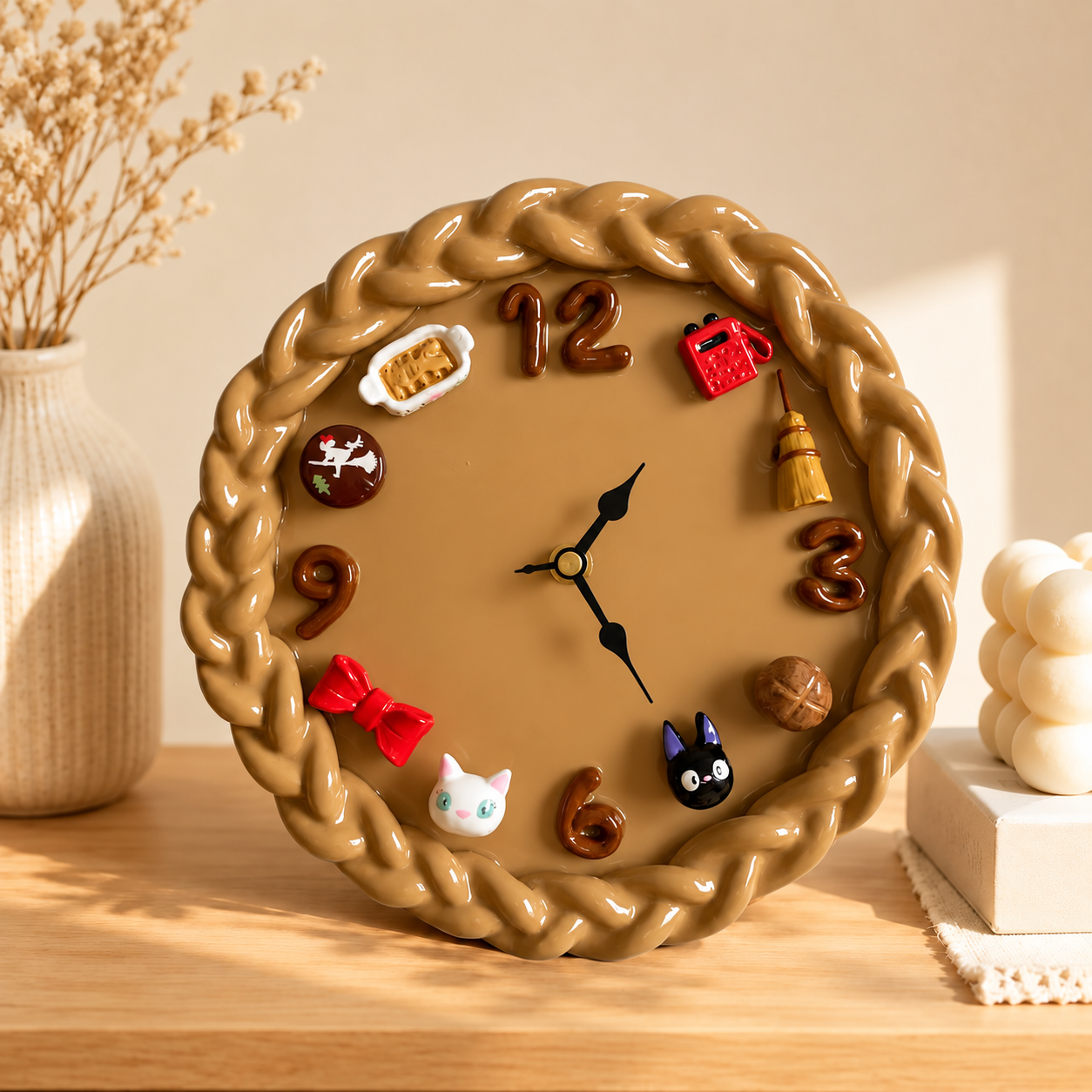 Halloween Sale🎃 Magnetic 3D Ceramic Art Clock – Interchangeable Charm Clock