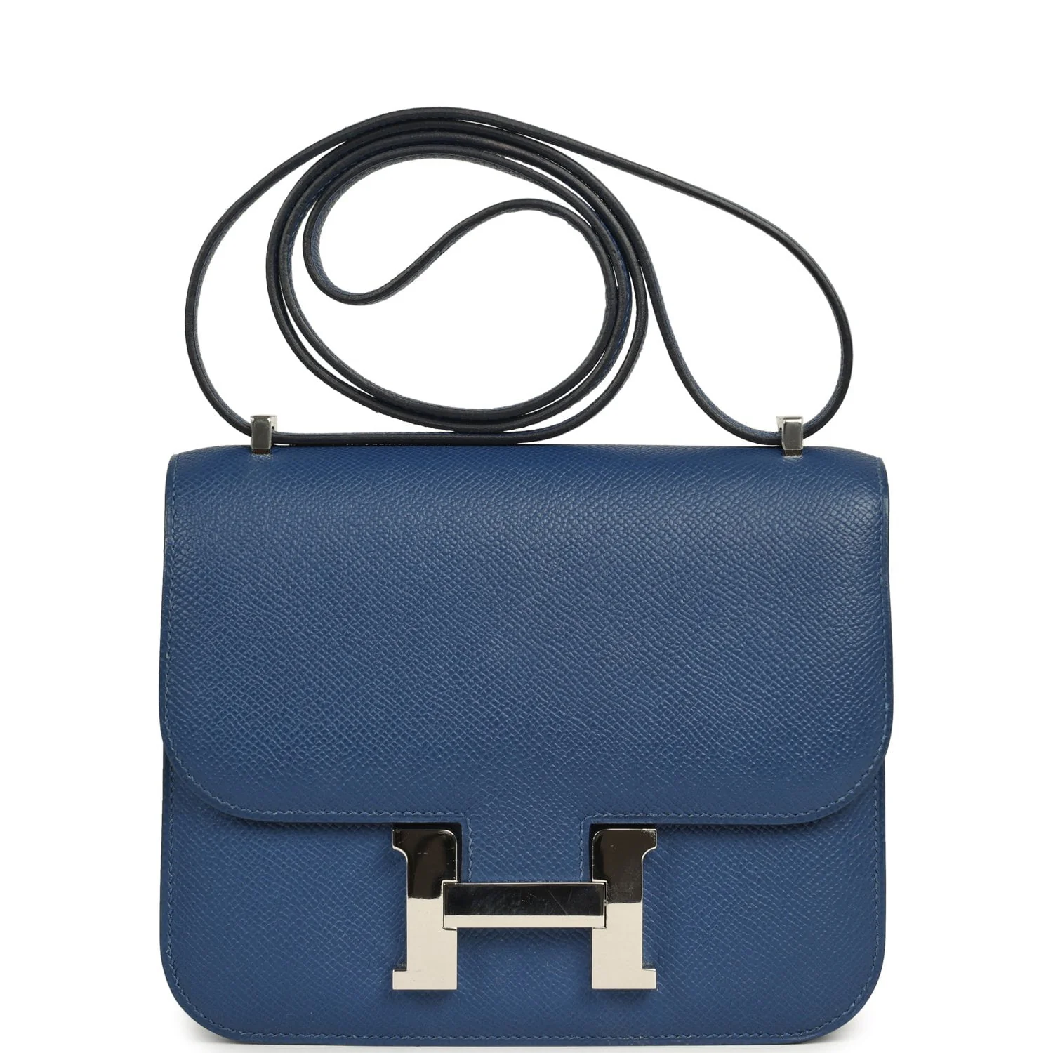 Hermes Constance 18 Bleu Tie Epsom Palladium Hardware