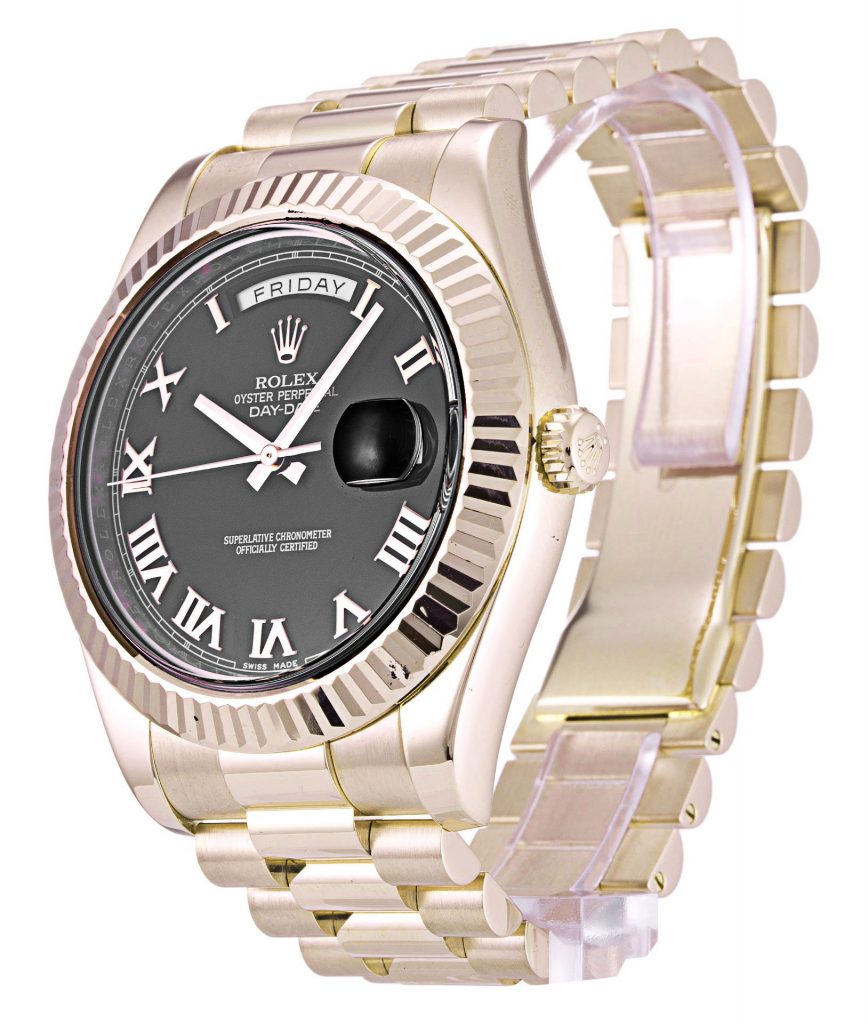 Replica Rolex Day-Date II 41mm Black Dial 218235