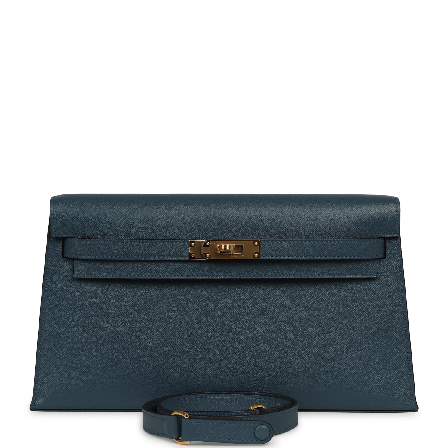 HERMÈS Kelly Elan Bleu Tempete Madame Gold Hardware