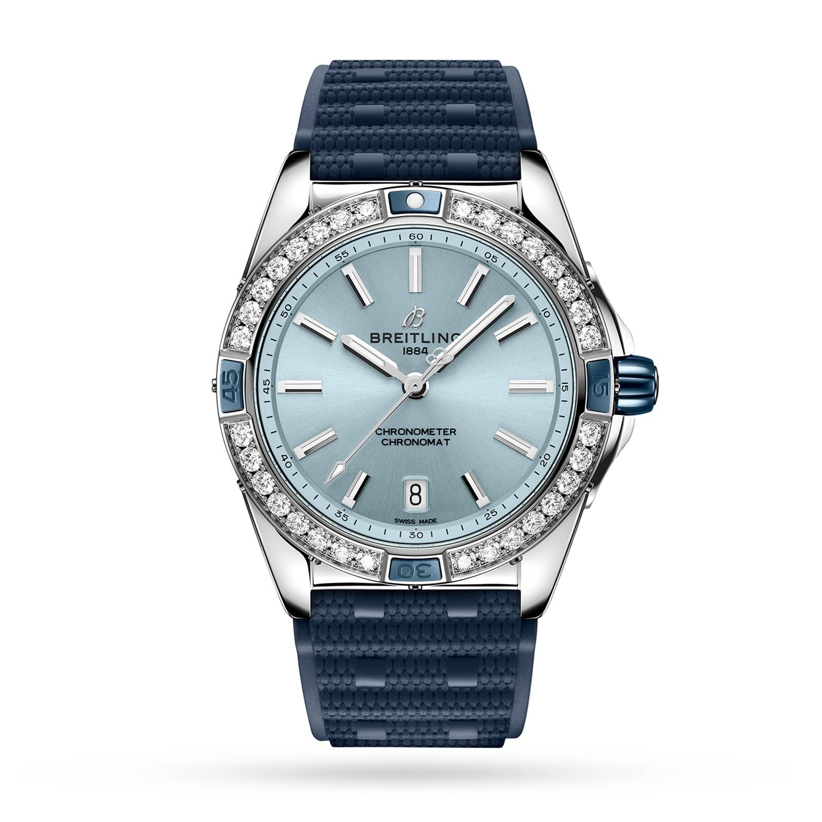 Breitling Super Chronomat Automatic 38 Blue Rubber Strap-P17532163