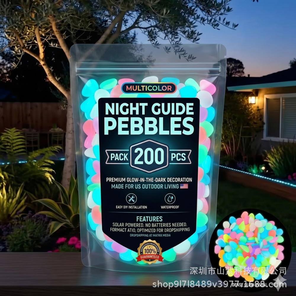 Hot Style Colorful Glow In The Dark Garden Stones Luminous Garden Stones