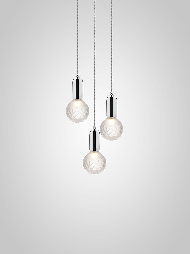 Crystal Bulb Chandelier 3 Piece