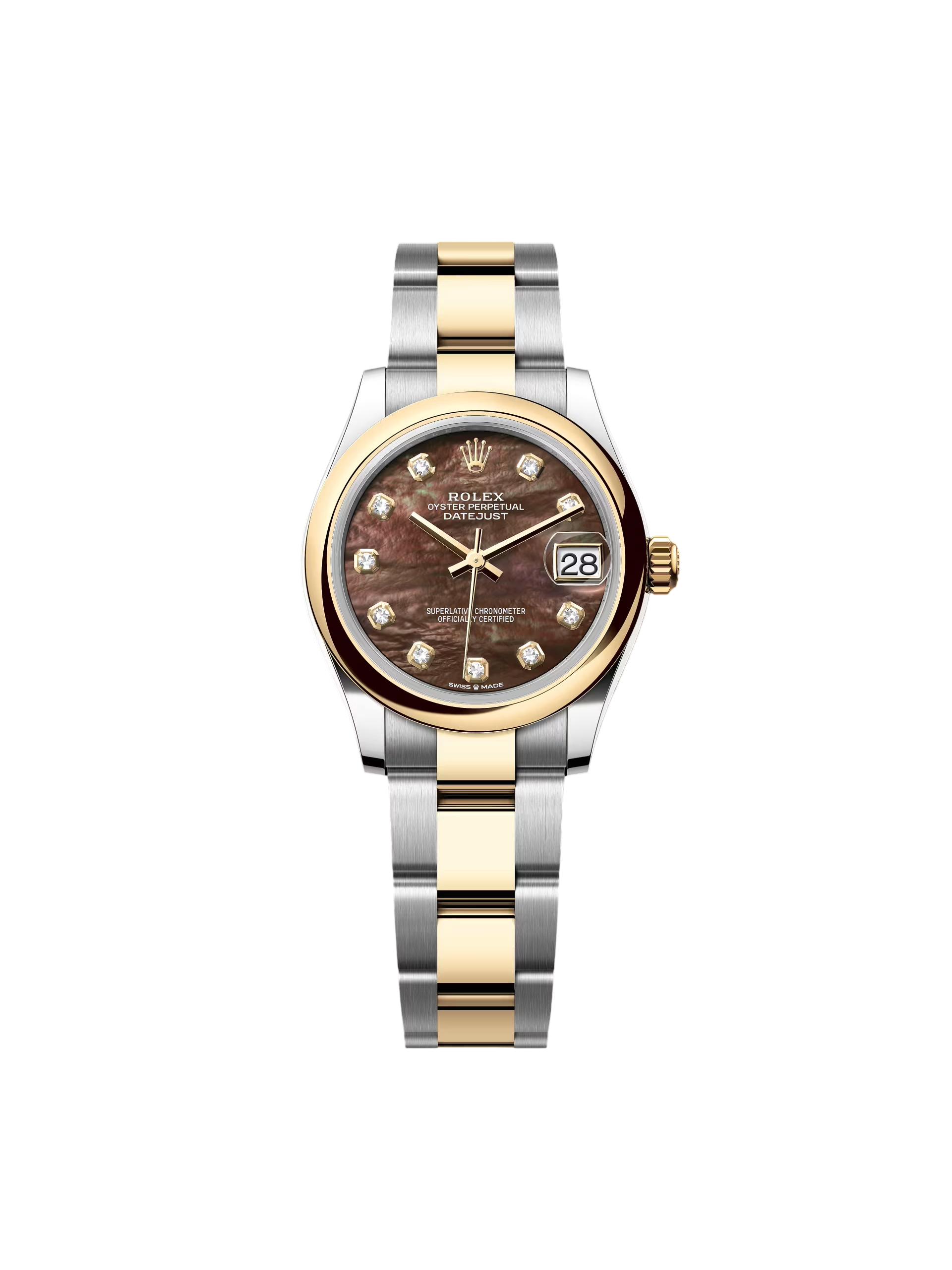 RLX Datejust m278243-0023/0024 31mm Black Mother-of-Pearl Dial Yellow Rolesor Oyster Watch