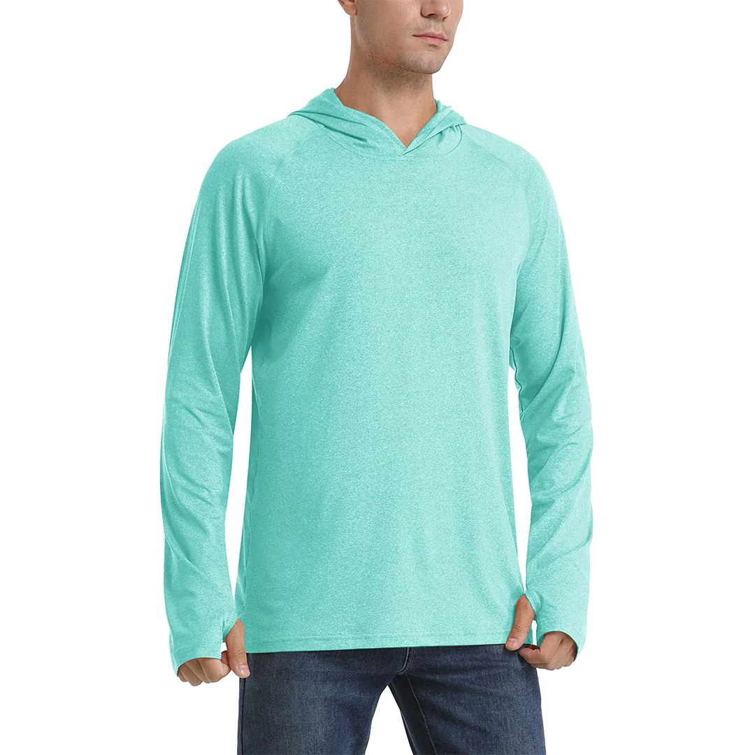 Men's UPF 50+ Sun Protection Hoodies with Thumb Holes