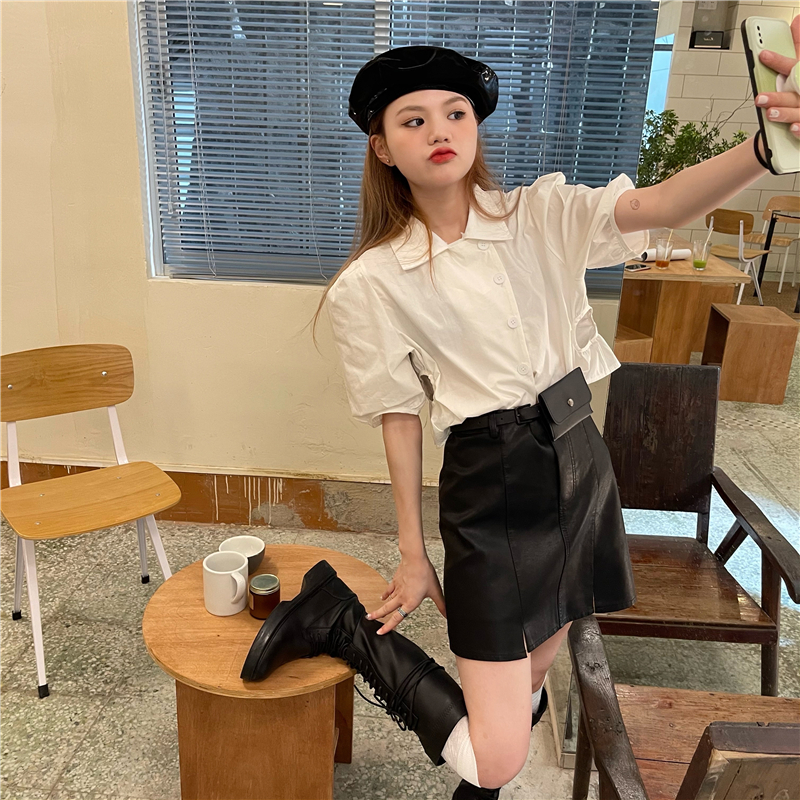 Summer lapel short shirt