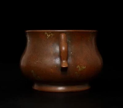 Qianlong Signed Old Chinese Bronze Gilding Incense Burner w/ear