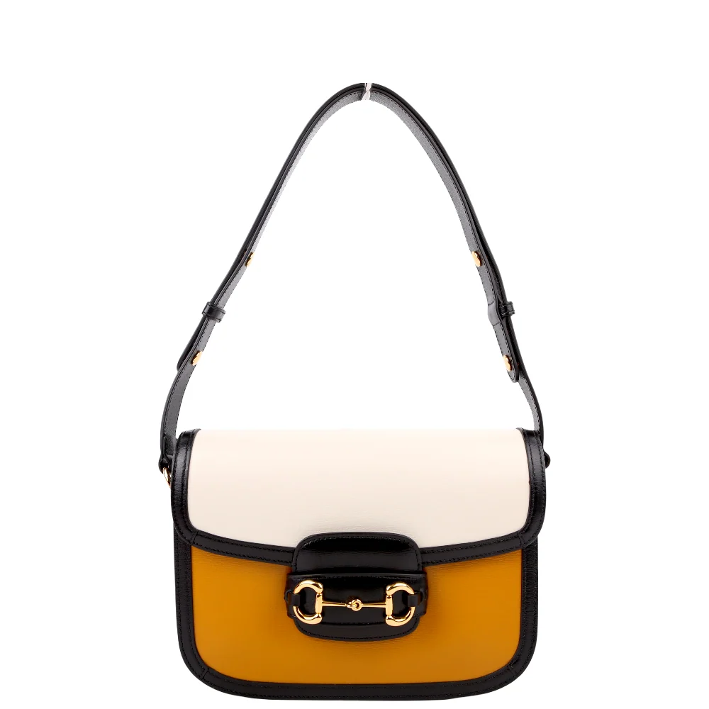 GUCCI 602204 Horsebit 1955 Leather Shoulder Bag Multicolor