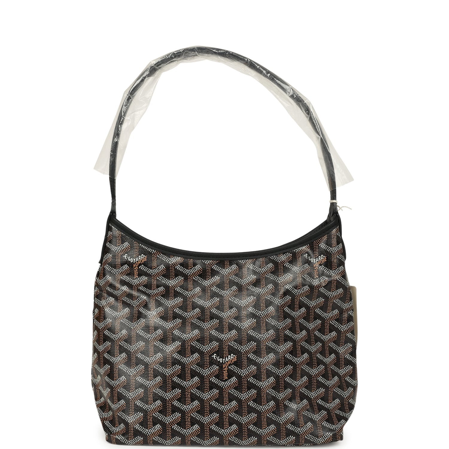GOYARD Goyardine Black Bohème Mini Hobo Bag Palladium Hardware
